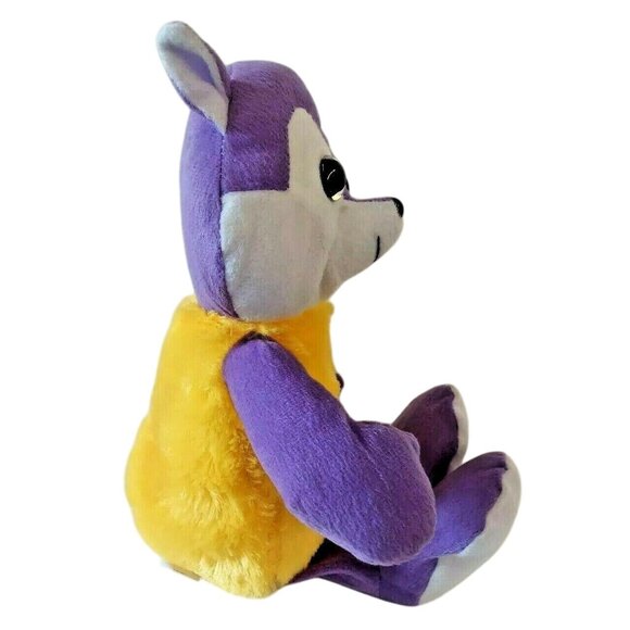 Kellytoy Fox Plush Purple White Fuzzy Yellow Body Stuffed Animal Toy 16 in - Picture 5 of 9